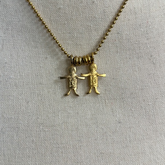 Vintage 90’s Birthstone Babies Gold Necklace July Boys - Picture 3 of 4